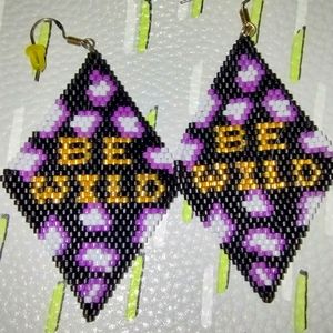Handmade beaded earrings Be wild leopard print gorgeous